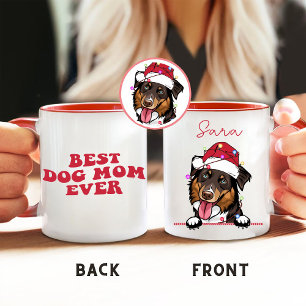Beste Hunde-Mama je Hund Personalisierte Hand Zeic Tasse