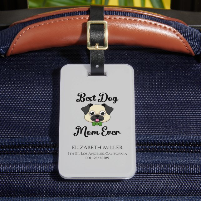 Beste Hunde-Mama je personalisieren Gepäckanhänger (Vorderseite Insitu 2)