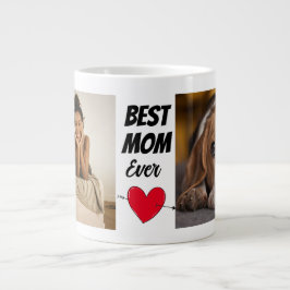 Beste Hunde Mama je...Personalisiert zwei Foto Rie Jumbo-Tasse