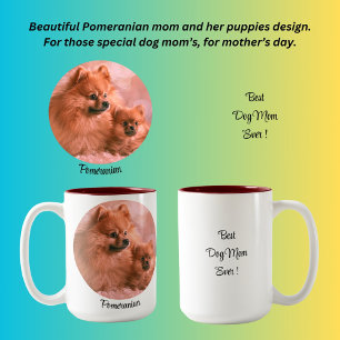 Beste Hunde Mama je! Spitz Zweifarbige Tasse