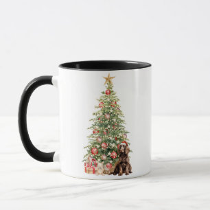 Beste Hunde-Mama überhaupt Wasserfarben-Weihnachts Tasse