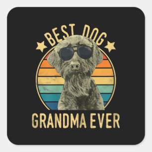 Beste Hunde-Oma ever Giant Schnauzer Quadratischer Aufkleber