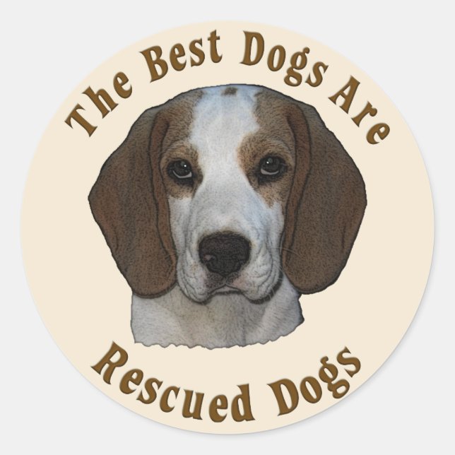 Beste Hunde werden gerettet - Beagle Runder Aufkleber (Vorderseite)