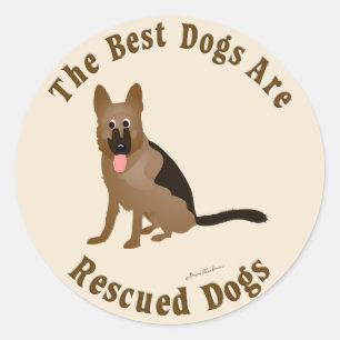 Beste Hunde werden gerettet - Deutscher Hirtenhund Runder Aufkleber