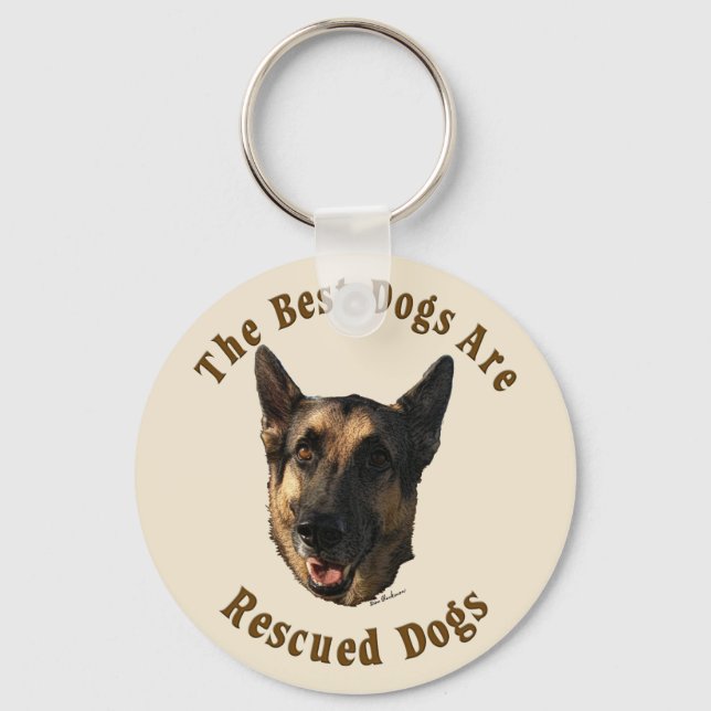 Beste Hunde werden gerettet - Deutscher Schäferhun Schlüsselanhänger (Vorderseite)