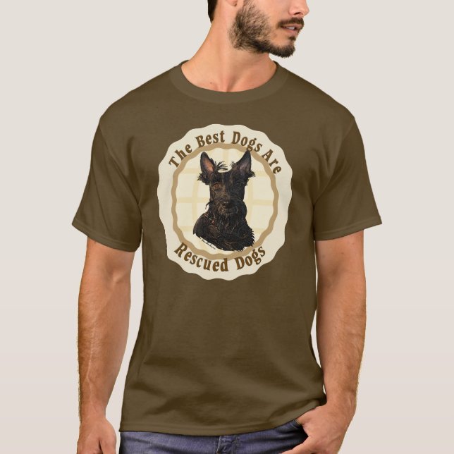 Beste Hunde werden gerettet - Schottischer Terrier T-Shirt (Vorderseite)