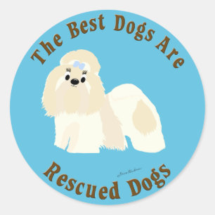 Beste Hunde werden gerettet (Shih Tzu) Runder Aufkleber