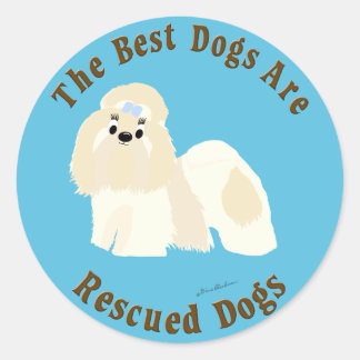 Beste Hunde werden gerettet (Shih Tzu) Runder Aufkleber
