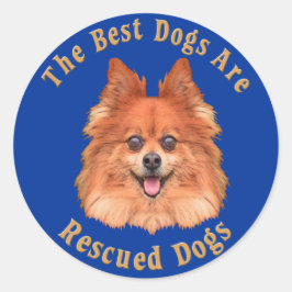 Beste Hunde werden gerettet Spitz) Runder Aufkleber