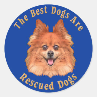 Beste Hunde werden gerettet Spitz) Runder Aufkleber