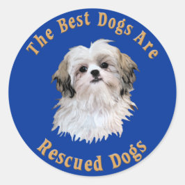 Beste Hunde werden Shih Tzu gerettet) Runder Aufkleber