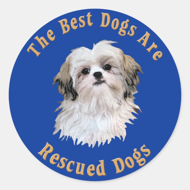 Beste Hunde werden Shih Tzu gerettet) Runder Aufkleber (Vorderseite)
