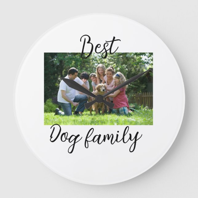 Beste Hundefamilie Mutter Papa Tierfreund Urlaub Große Wanduhr (Vorderseite)