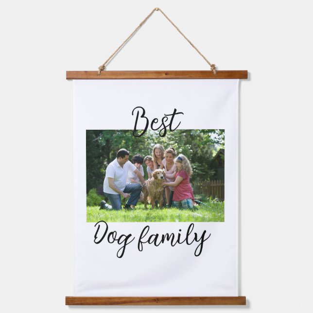 Beste Hundefamilie Mutter Papa Tierfreund Urlaub Wandteppich Mit Holzrahmen (Vorderseite)