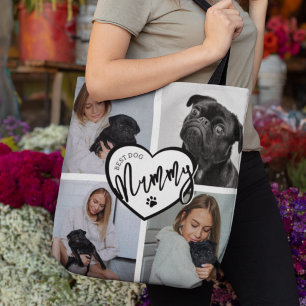Beste Hundemama 4 Foto-Collage Personalisiert Tasche