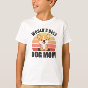Beste Hundemama der Welt - Hund Corgi Vintage Sonn T-Shirt