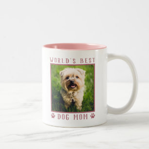 Beste Hundemama der Welt Rosa Pfotenabdrücke Haust Zweifarbige Tasse