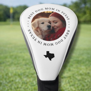 Beste Hundemama in Texas Personalisiertes Foto Golf Headcover
