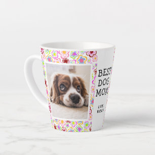 Beste Hundemutter Blumenmuster Foto  Milchtasse