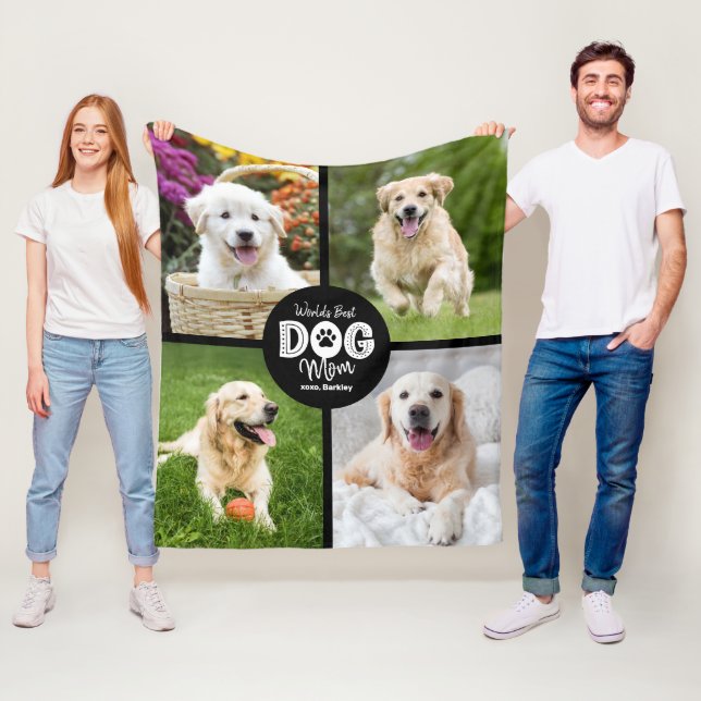 Beste Hundemutter der Welt Benutzerdefinierte 4-Fo Fleecedecke (Beispiel)