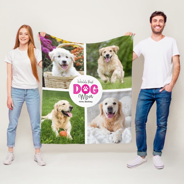 Beste Hundemutter der Welt, individuelles Foto mit Fleecedecke (Beispiel)