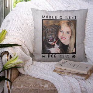 Beste Hundemutter der Welt Pfotenabdrücke Foto Rus Kissen