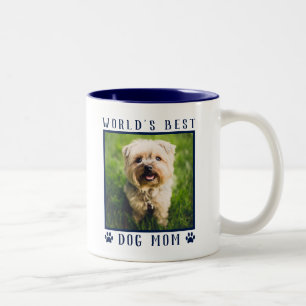 Beste Hundemutter der Welt Pfotenabdrücke Haustier Zweifarbige Tasse