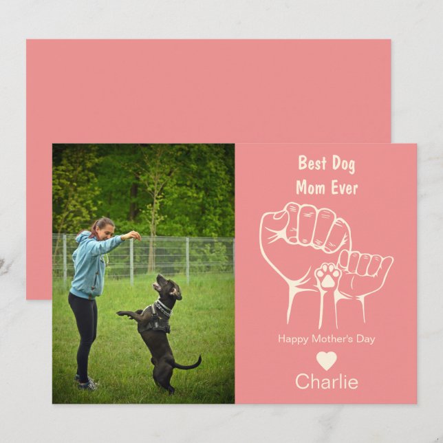 Beste Hundemutter faustfickt Mutter Tageskarte Einladung (Vorne/Hinten)