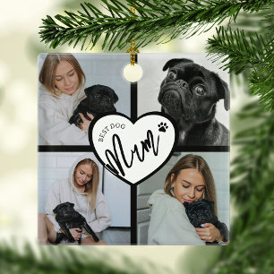 Beste Hundemutter Fotocollage Ornament Aus Metall