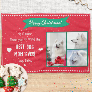 Beste Hundemutter Haustier Foto Collage Weihnachte Geschirrtuch