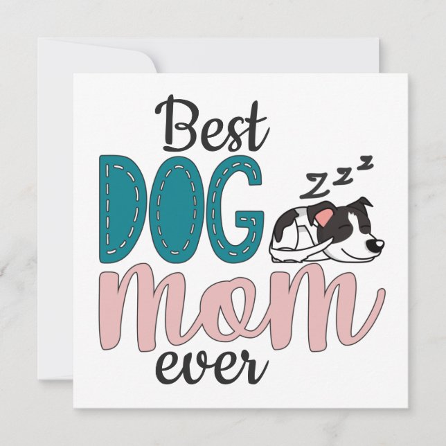 Beste Hundemutter je mit/niedlichen schlafenden We Karte (Vorderseite)