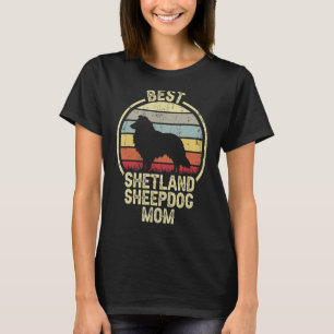 Beste Hundemutter Mama Vintag Sheltie Shetland Sch T-Shirt
