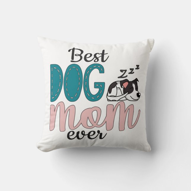 Beste Hundemutter mit herrlichem gepunkteten Schlä Kissen (Vorderseite)