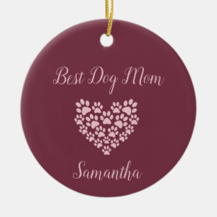 Beste Hundemutter personalisierter Weihnachtsschmu Keramik Ornament