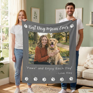 Beste Hundemutter Pfoten Grau Haustier Foto Fleecedecke
