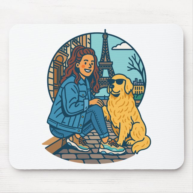 Beste Hundemutter überhaupt in Paris Mousepad (Vorne)