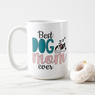Beste Hundemutter überhaupt mit süßem schlafendem  Kaffeetasse