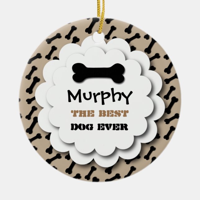 Beste Hundeüberhaupt niedliche Keramikornament (Vorne)