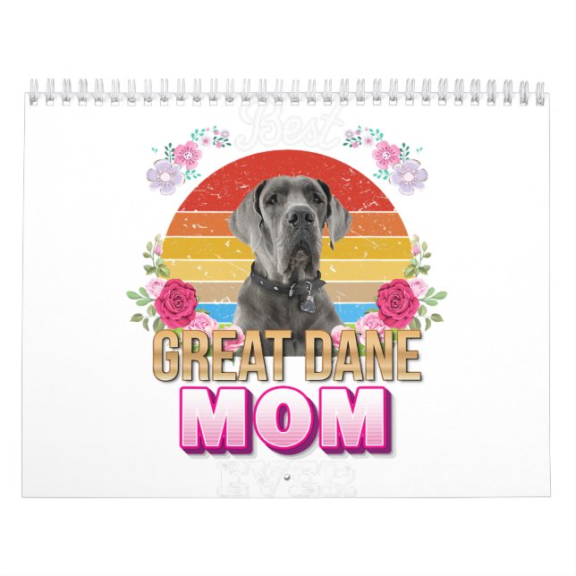 Beste Hündin Mutter je großartig dane Blumenfreund Kalender (Titelbild)