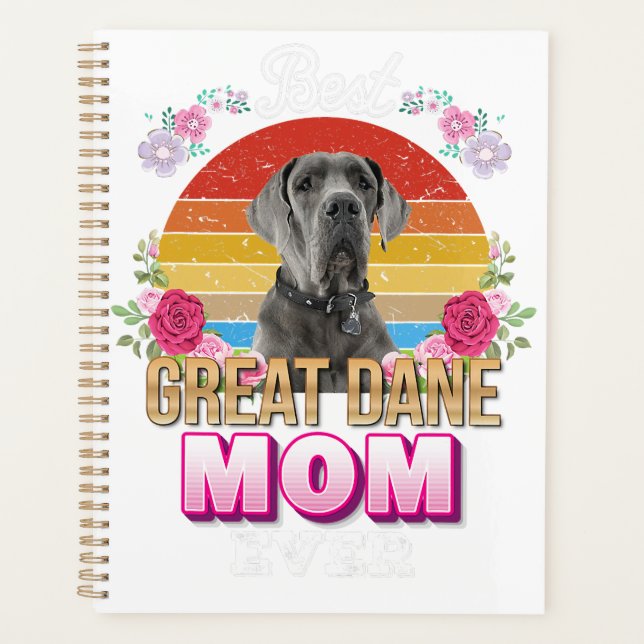 Beste Hündin Mutter je großartig dane Blumenfreund Planer (Vorderseite)