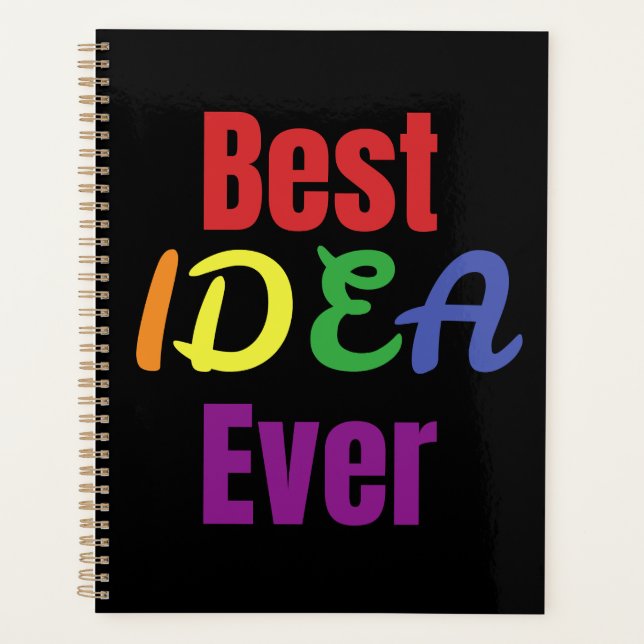 Beste Idee je Planer in Schwarz. Notizbuch (Vorderseite)
