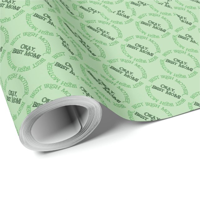 Beste Irische Mutter grünes matte Geschenkpapier (Rolleneckpunkt)