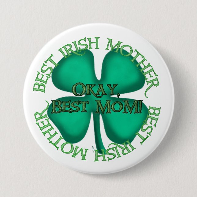 Beste Irische Mutter Knopf Button (Vorderseite)