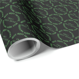 Beste Irische Mutter schwarzes matte Geschenkpapie Geschenkpapier