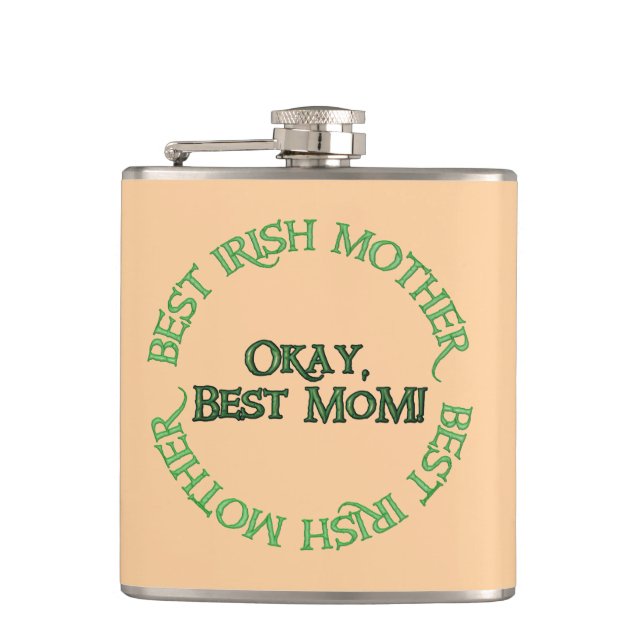 Beste Irish Mother als umhüllte Flasche Flachmann (Vorderseite)