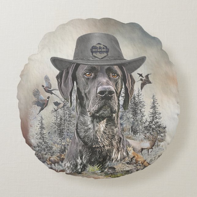 Beste Jagdhunde (APS) Rundes Kissen (Vorderseite)