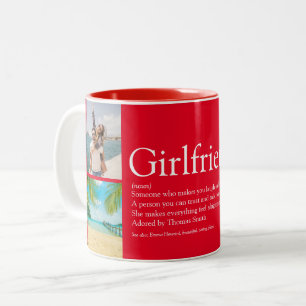 Beste je Girlfriend Definition 4 FotoCollage Zweifarbige Tasse