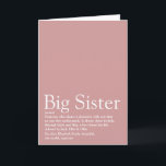 Beste je Schwester, Big Sister Definition Rosa Karte<br><div class="desc">Personalisieren Sie für Ihre besondere Schwester oder Hermana (klein oder groß),  um ein einzigartiges Geschenk zu schaffen. Ein perfekter Weg,  ihr zu zeigen,  wie phantastisch sie jeden Tag ist. Entwickelt von Thisisnotme©</div>