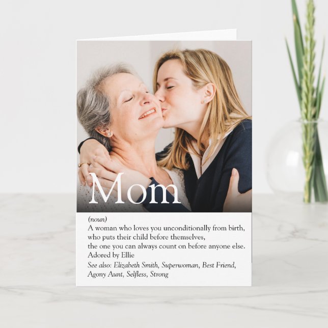Beste jemals Mutter Definition Foto Karte (Vorderseite)