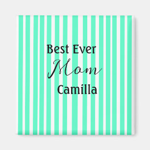 Beste jemals Mutter grün gestreiftes Muster Pastel Magnet